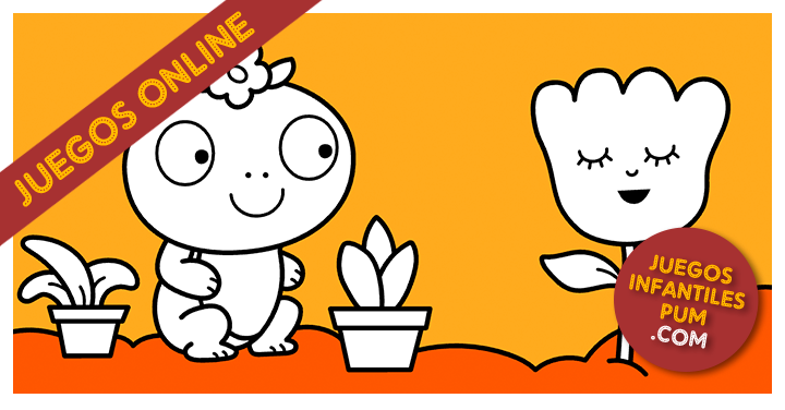 Dibujos para colorear online y gratis para niños pequeños y bebés: El sapito y la flor