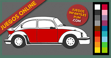 Dibujos fáciles para colorear y pintar online: coche escarabajo