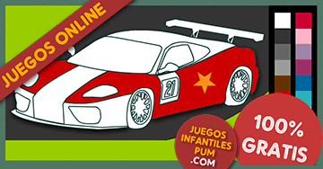 Dibujos para colorear y pintar autos, carros, coches de carrera, gratis y online