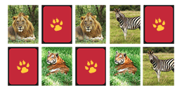 Juego de memotest con animales de la selva