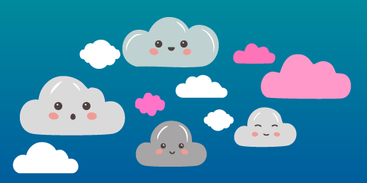 Juego infantil educativo online para niños pequeños y bebés: Nubes