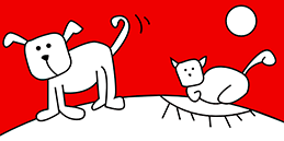 Dibujos infantiles para colorear y pintar perro y gato