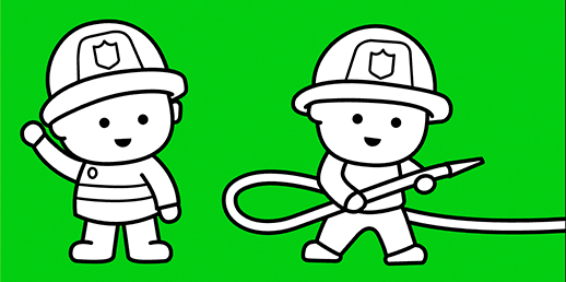 Dibujos gratis para pintar en línea para niños pequeños: Bomberos 