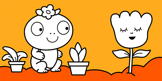 Juegos educativos con dibujos para pintar en línea y gratis para niños de 2 a 5 años: El sapito y la flor